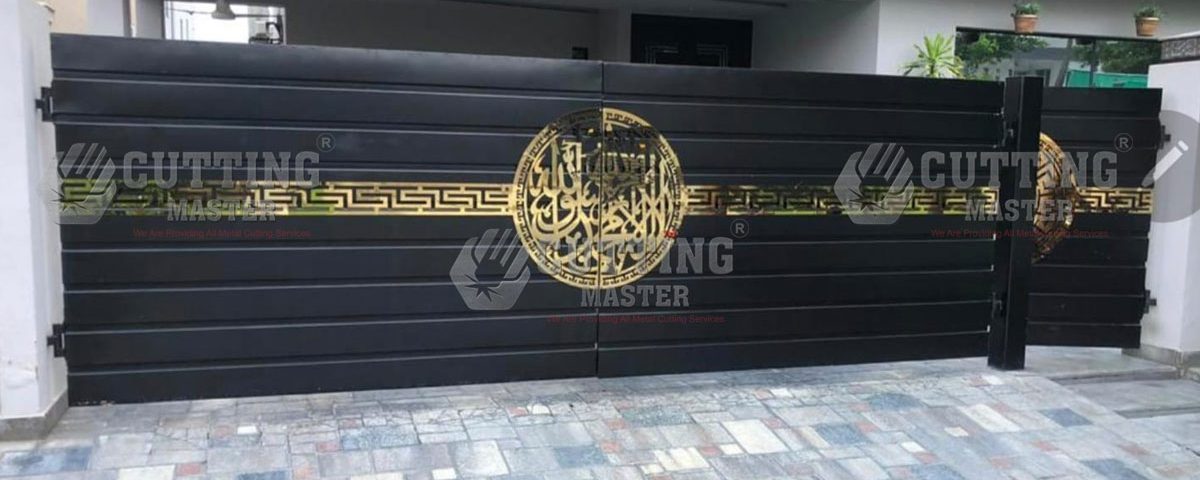 Gate-Black-gold laser cut