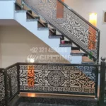 Black Laser-Cut Stair Railings